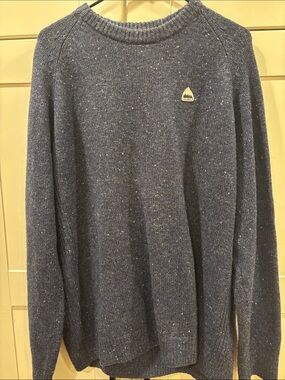 Burton Navy wool Speckled Crewneck Sweater